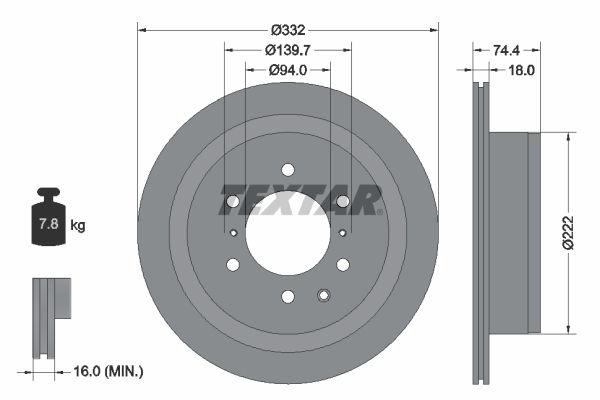 TEXTAR 92167303 Brake Disc