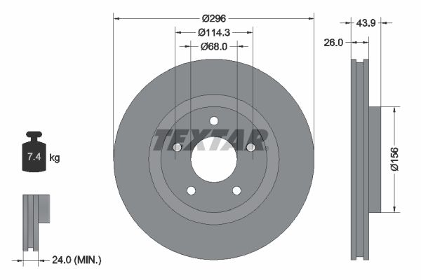 TEXTAR 92167403 Brake Disc