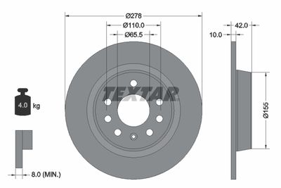 Brake Disc TEXTAR 92167603