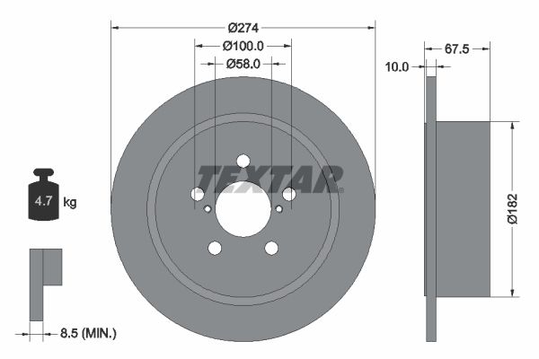 TEXTAR 92167800 Brake Disc