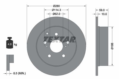 Brake Disc TEXTAR 92168103