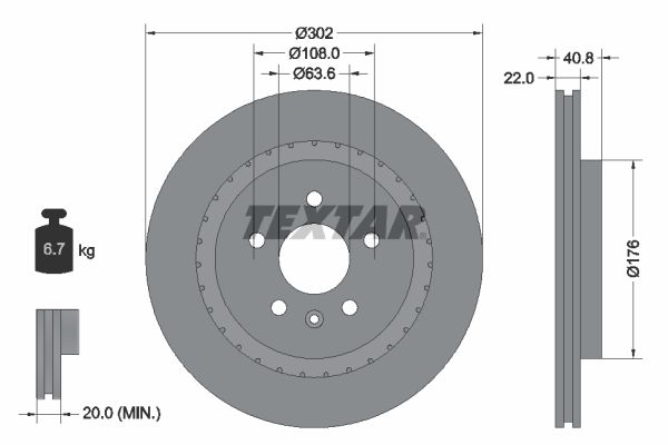 TEXTAR 92168305 Brake Disc