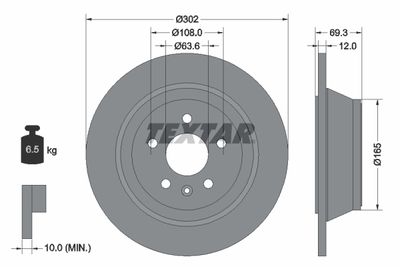 Brake Disc TEXTAR 92168403