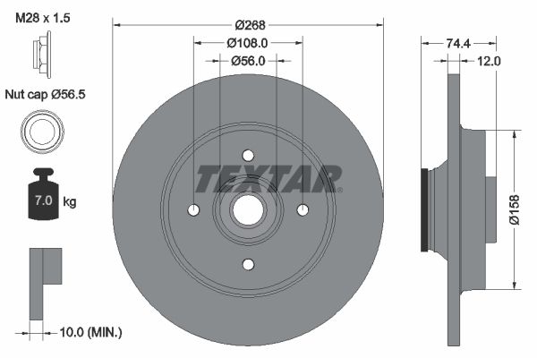 TEXTAR 92168703 Brake Disc