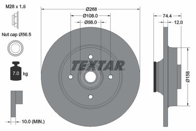 Brake Disc TEXTAR 92168703