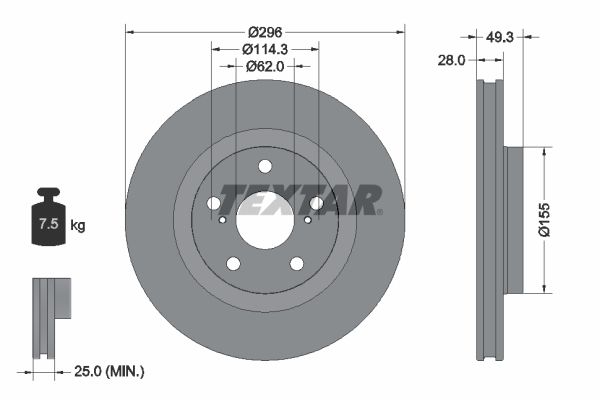 TEXTAR 92168803 Brake Disc