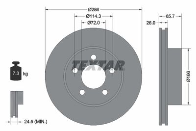 Brake Disc TEXTAR 92169003