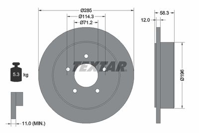 Brake Disc TEXTAR 92169100