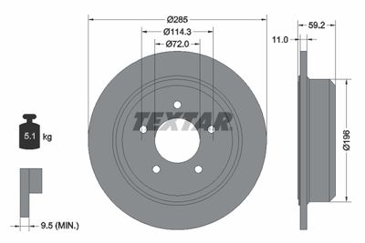 Brake Disc TEXTAR 92169403