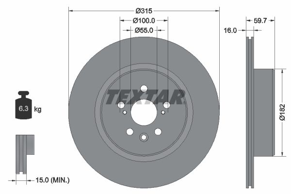TEXTAR 92169503 Brake Disc