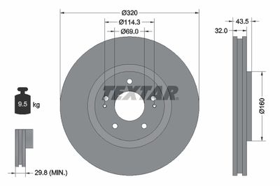 Brake Disc TEXTAR 92169903