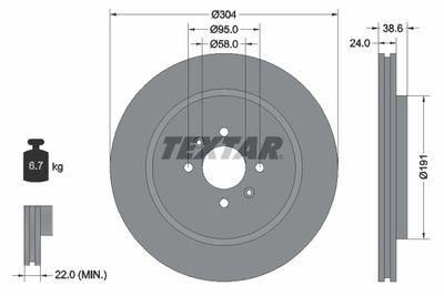 Brake Disc TEXTAR 92170203