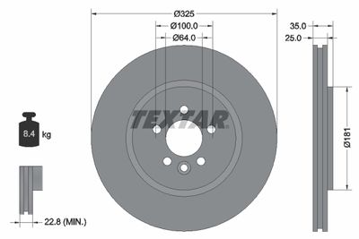 Brake Disc TEXTAR 92170303