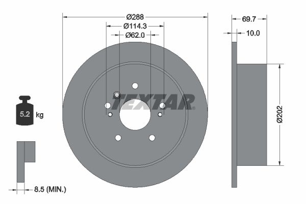 TEXTAR 92171603 Brake Disc