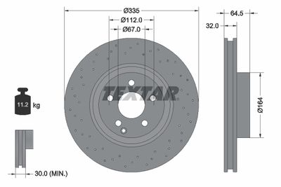 Brake Disc TEXTAR 92171905
