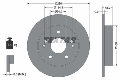 Brake Disc TEXTAR 92172003