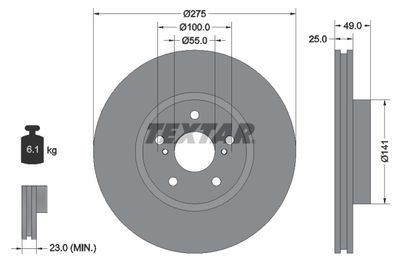 Brake Disc TEXTAR 92173103