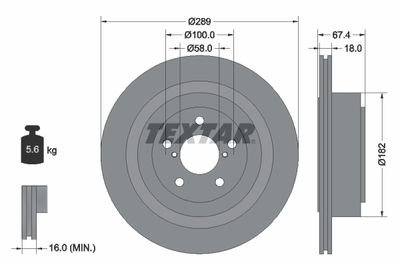 Brake Disc TEXTAR 92173603