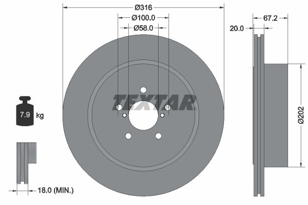 TEXTAR 92173703 Brake Disc