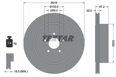 Brake Disc TEXTAR 92173703