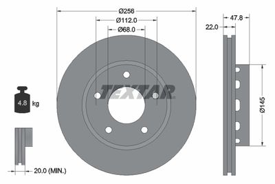 Brake Disc TEXTAR 92174205