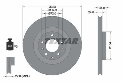 Brake Disc TEXTAR 92174403