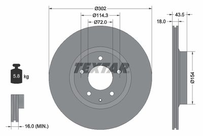 Brake Disc TEXTAR 92174503