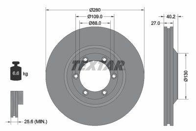 Brake Disc TEXTAR 92174803