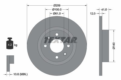 Brake Disc TEXTAR 92175103