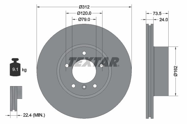 TEXTAR 92176105 Brake Disc