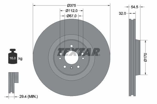 TEXTAR 92176603 Brake Disc
