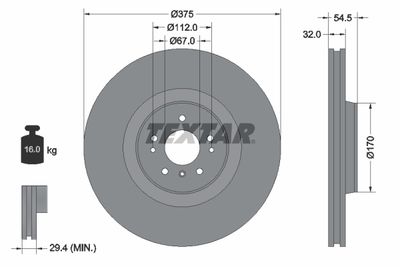 Brake Disc TEXTAR 92176603