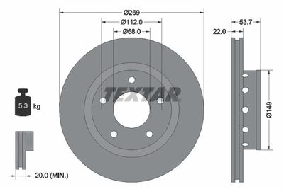 Brake Disc TEXTAR 92176803