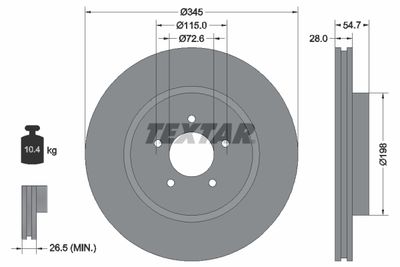 Brake Disc TEXTAR 92177103