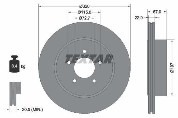 TEXTAR 92177203 Brake Disc