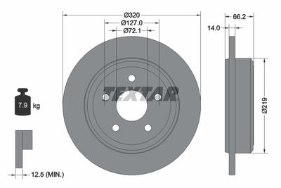 Brake Disc TEXTAR 92177403