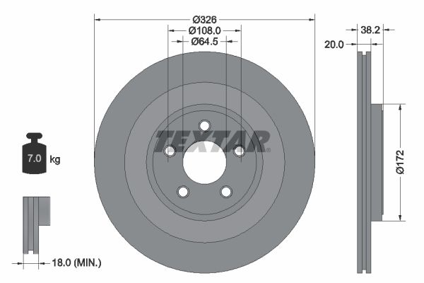 TEXTAR 92178005 Brake Disc