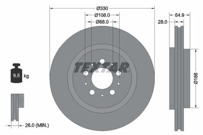 Brake Disc TEXTAR 92178303