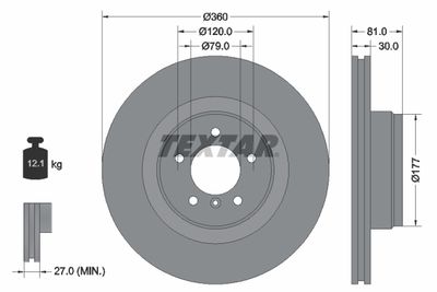 Brake Disc TEXTAR 92178403