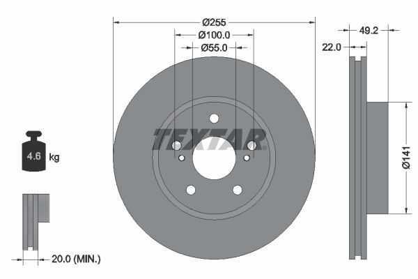 TEXTAR 92179503 Brake Disc