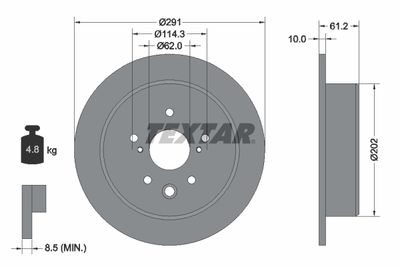 Brake Disc TEXTAR 92179803
