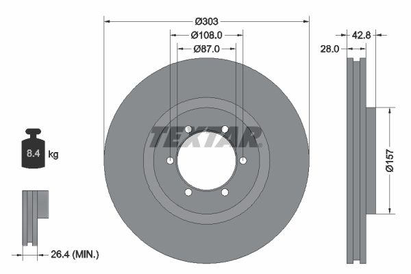 TEXTAR 92180003 Brake Disc