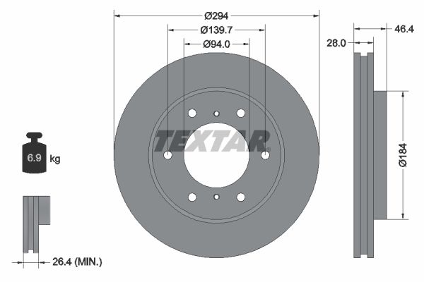 TEXTAR 92180205 Brake Disc