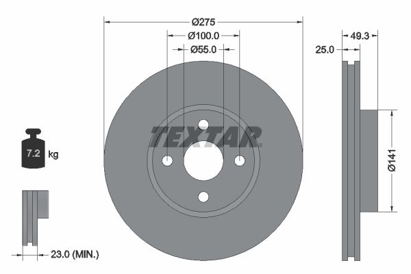 TEXTAR 92180303 Brake Disc