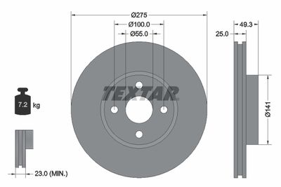 Brake Disc TEXTAR 92180303