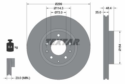 Brake Disc TEXTAR 92180703