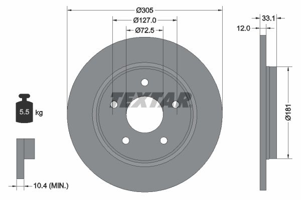 TEXTAR 92181005 Brake Disc