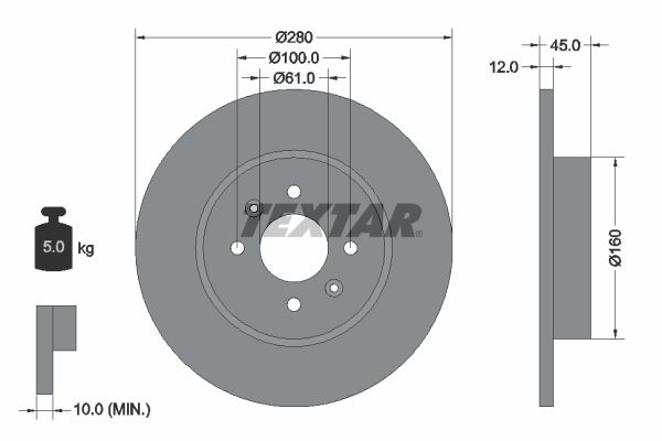 TEXTAR 92181203 Brake Disc