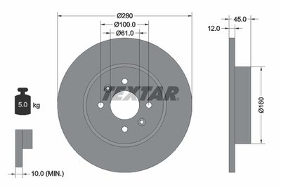 Brake Disc TEXTAR 92181203