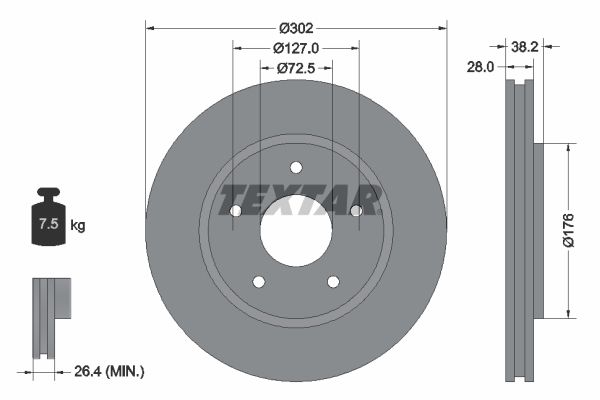 TEXTAR 92181503 Brake Disc